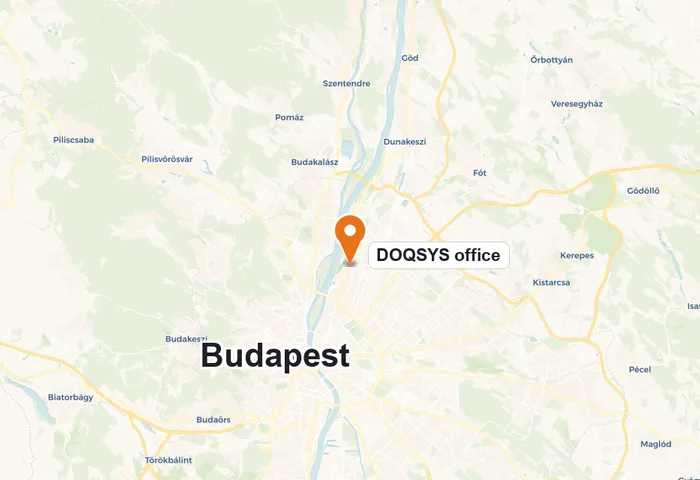 Térkép a DOQSYS budapesti, XIII. kerületi irodájával